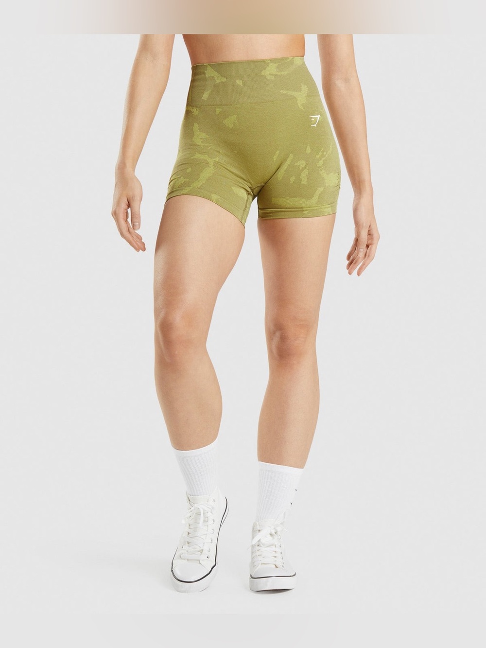 Gymshark Adapt Camo Seamless Shorts Savanna | Griffin Green